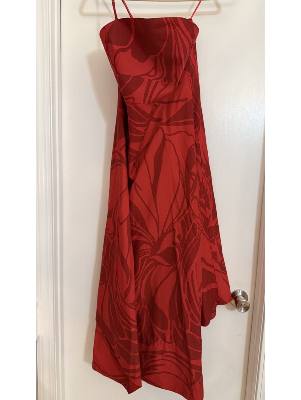 Banana Republic Asymmetrical Hem Midi Dress Red Onyx New With Tags Sleeveless